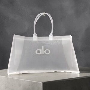 ALO Yoga White Mesh Tote Crossbody Bag